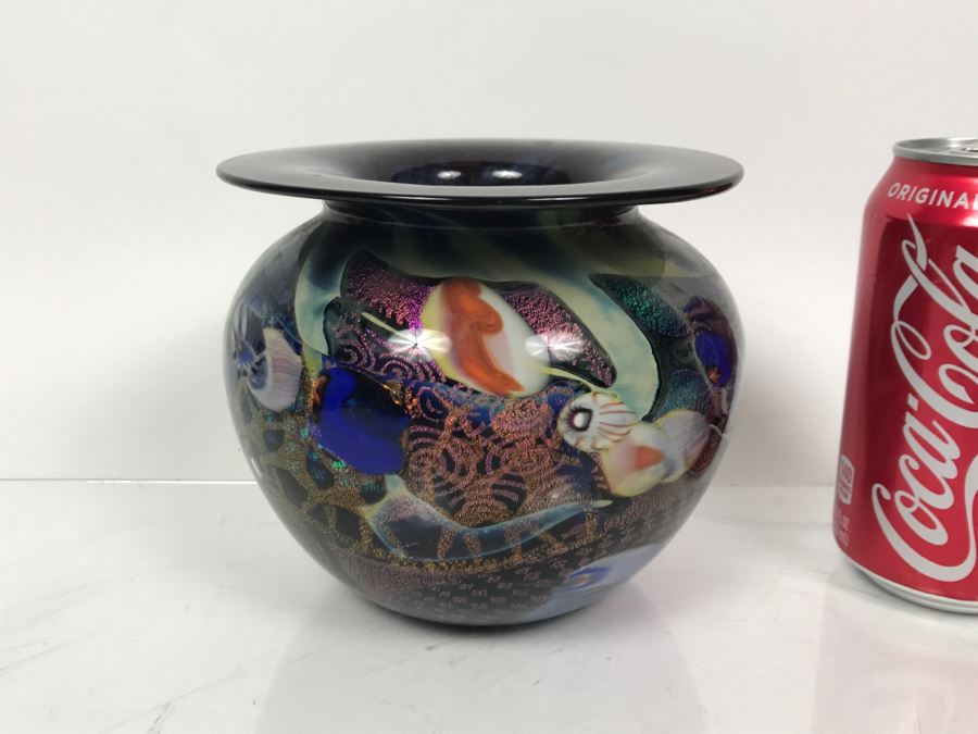 Peter Vanderlaan And Mary Beth Bliss Signed Art Glass Vase [Photo 1]