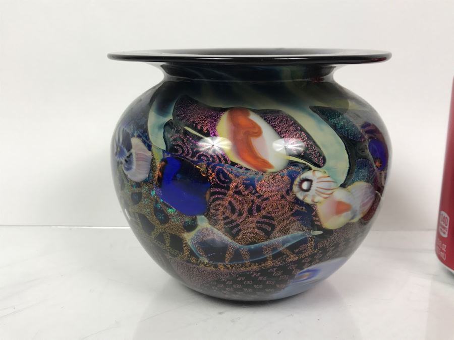 Peter Vanderlaan And Mary Beth Bliss Signed Art Glass Vase [Photo 3]