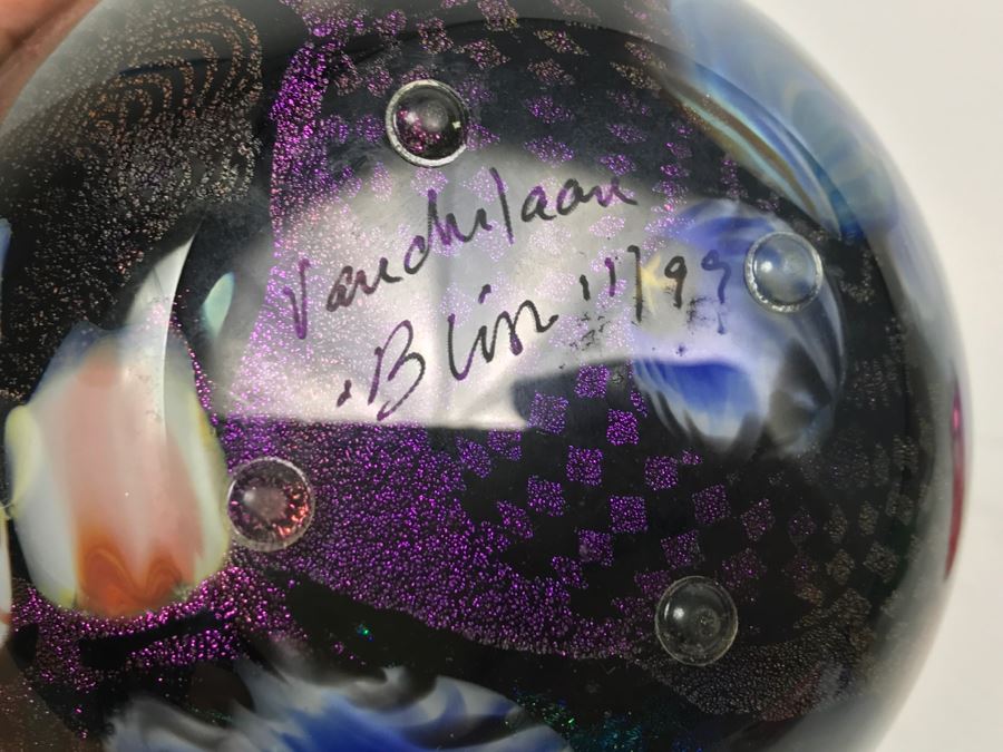 Peter Vanderlaan And Mary Beth Bliss Signed Art Glass Vase [Photo 2]
