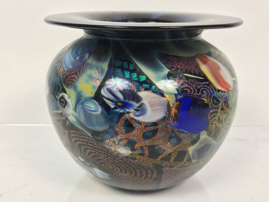 Peter Vanderlaan And Mary Beth Bliss Signed Art Glass Vase [Photo 12]