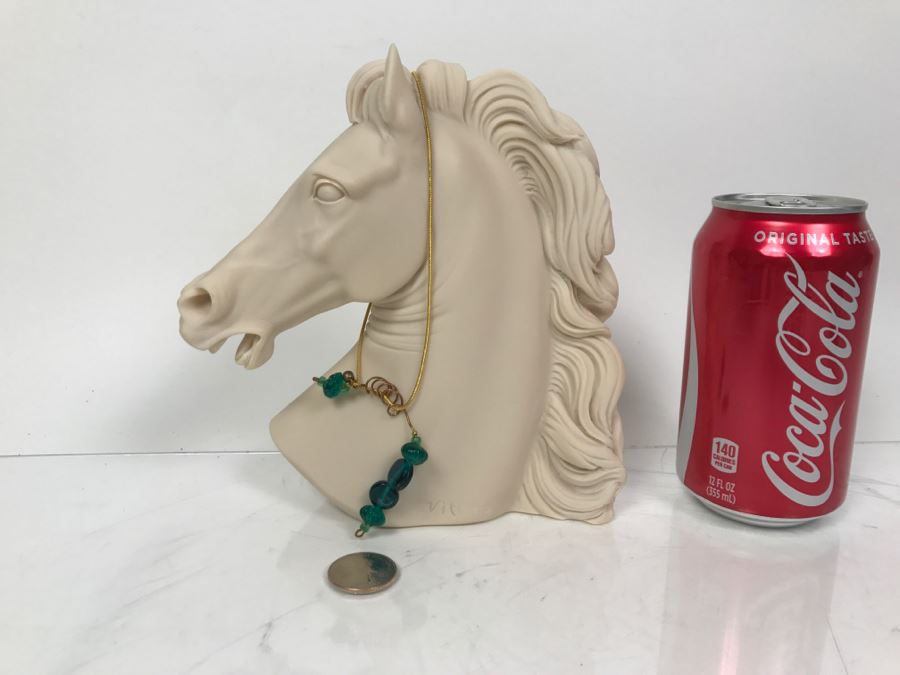 Vittoria Collectione Resin Horse Head Sculpture Made In Italy