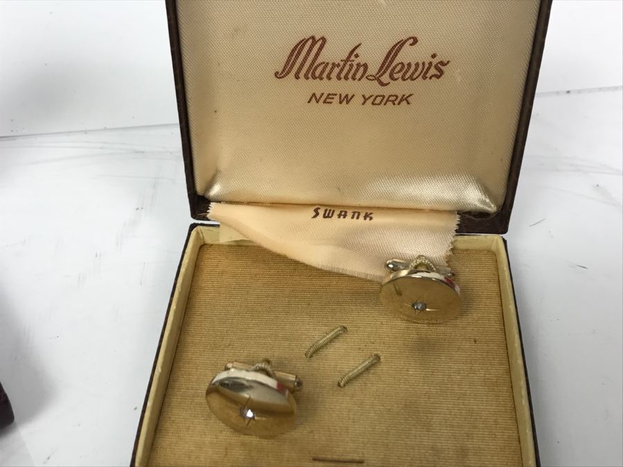 Pair Of Vintage SWANK Cufflinks Sets And Dog Brooch Pin [Photo 5]