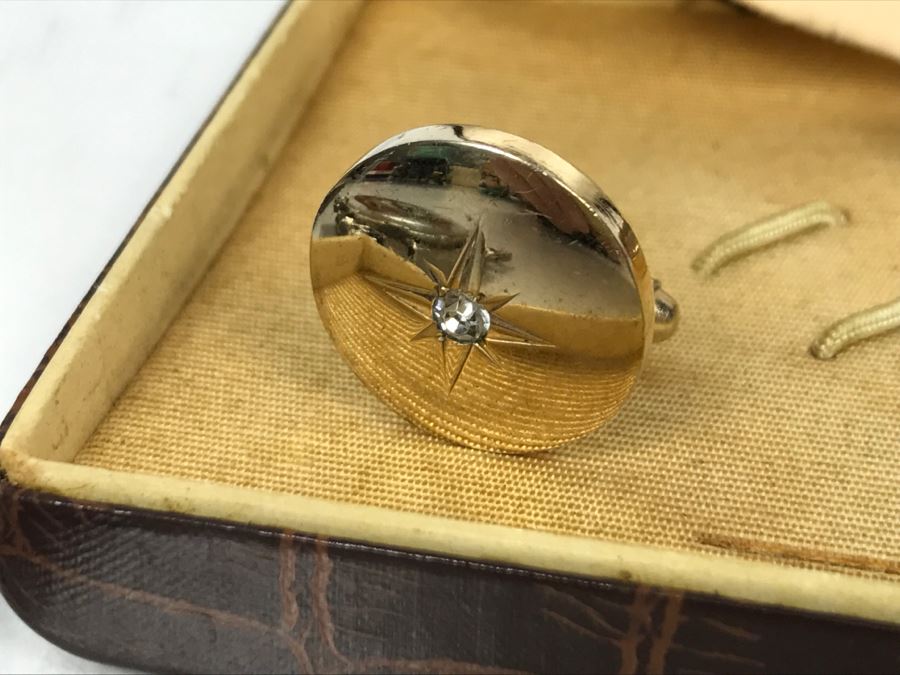 Pair Of Vintage SWANK Cufflinks Sets And Dog Brooch Pin [Photo 6]