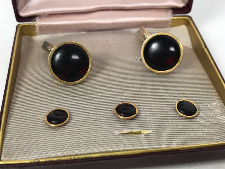 Pair Of Vintage SWANK Cufflinks Sets And Dog Brooch Pin [Photo 4]