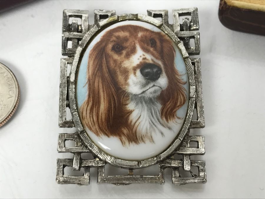 Pair Of Vintage SWANK Cufflinks Sets And Dog Brooch Pin [Photo 9]