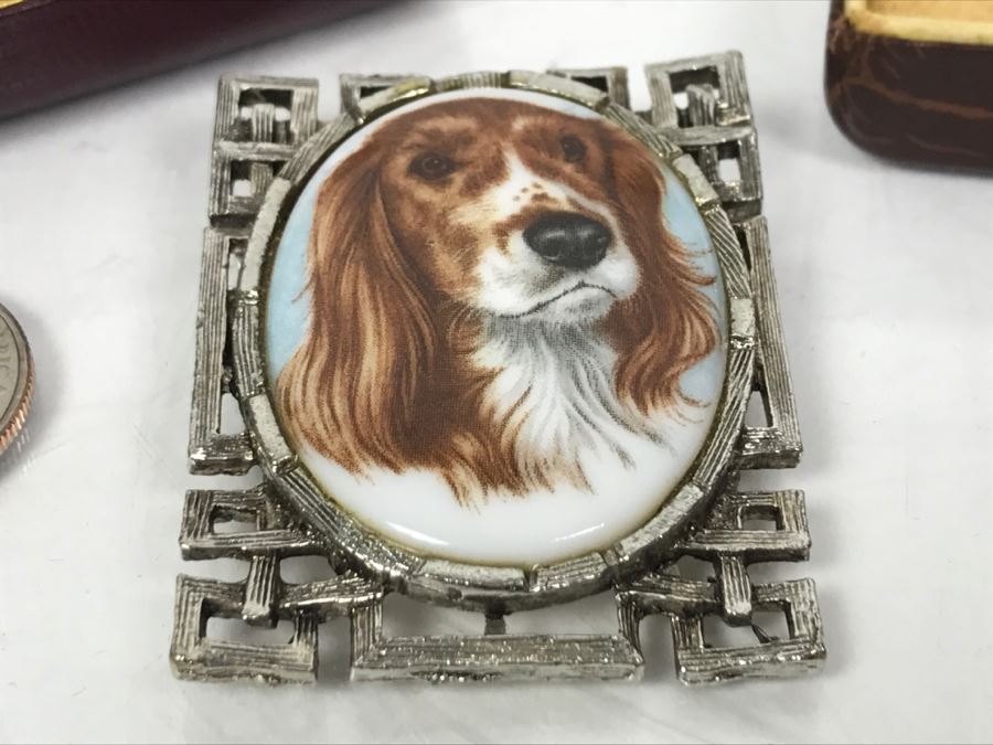 Pair Of Vintage SWANK Cufflinks Sets And Dog Brooch Pin [Photo 10]
