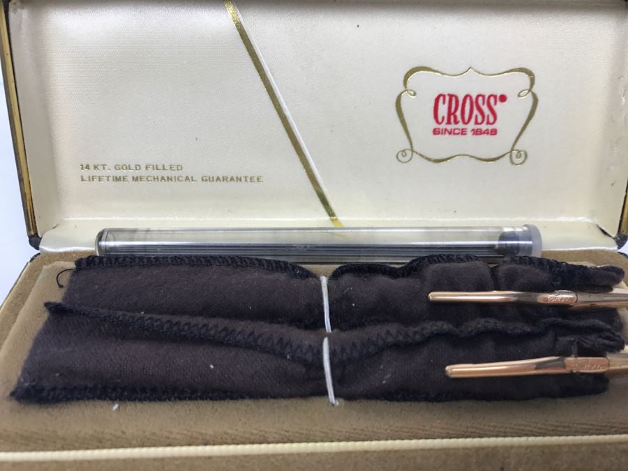 CROSS 14K Gold Filled Ballpoint Pen And Mechanical Pencil Set [Photo 4]