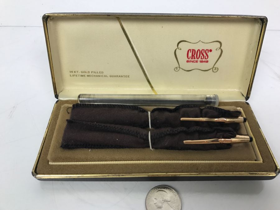 CROSS 14K Gold Filled Ballpoint Pen And Mechanical Pencil Set [Photo 2]