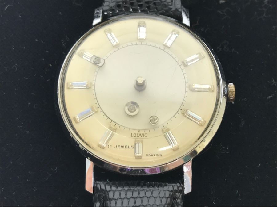 Vintage Louvic Mystery Dial Watch 17 Jewels Swiss [Photo 8]