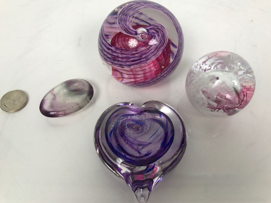 Various Art Glass Pieces Some Signed