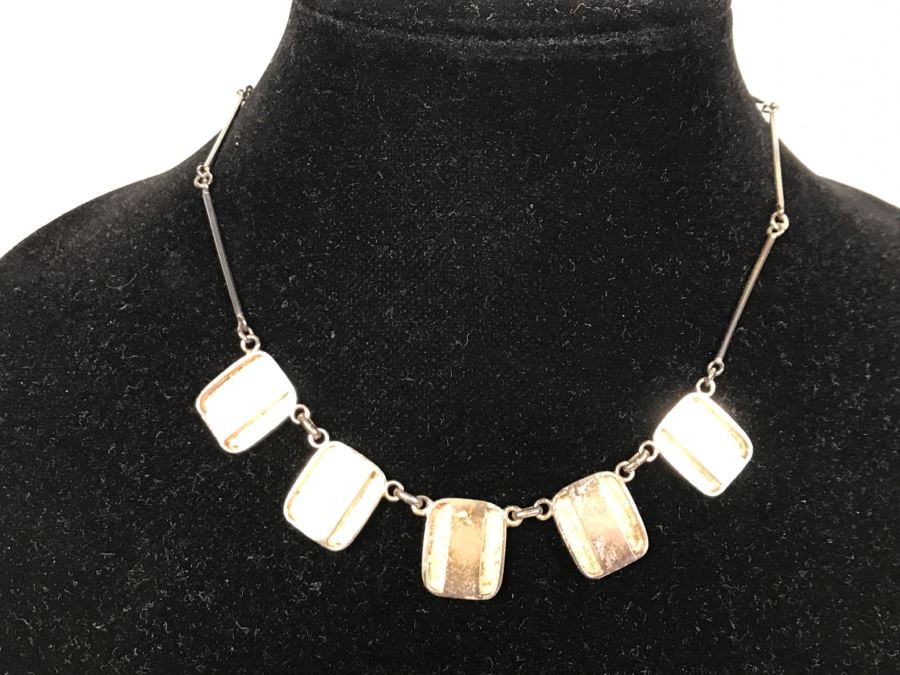 Sterling Silver And Lapis Lazuli Necklace 27g [Photo 6]