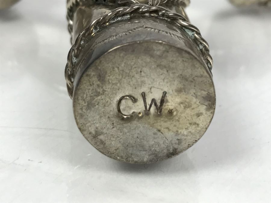 Sterling Silver And Turquoise Necklace Signed C.W. 77g [Photo 10]