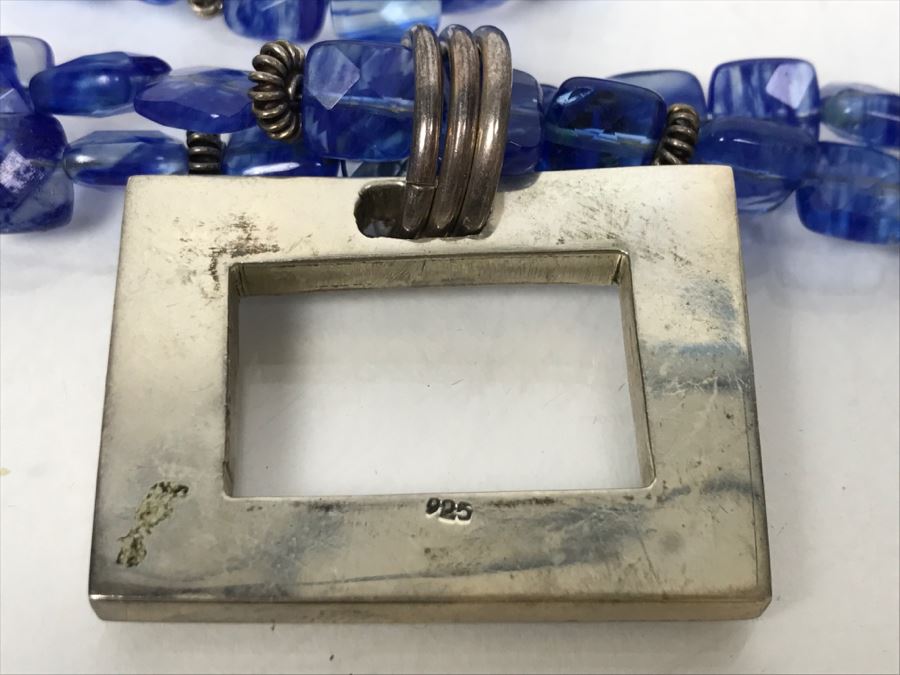 Sterling Silver Pendant Necklace With Sterling Beads 55g [Photo 8]