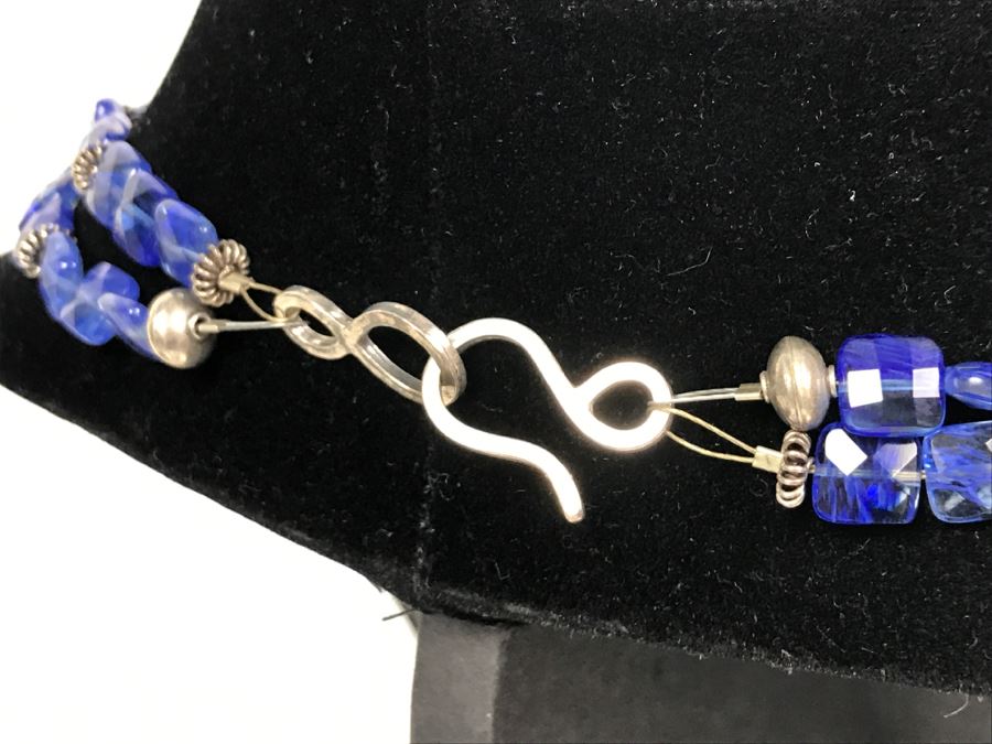 Sterling Silver Pendant Necklace With Sterling Beads 55g [Photo 6]