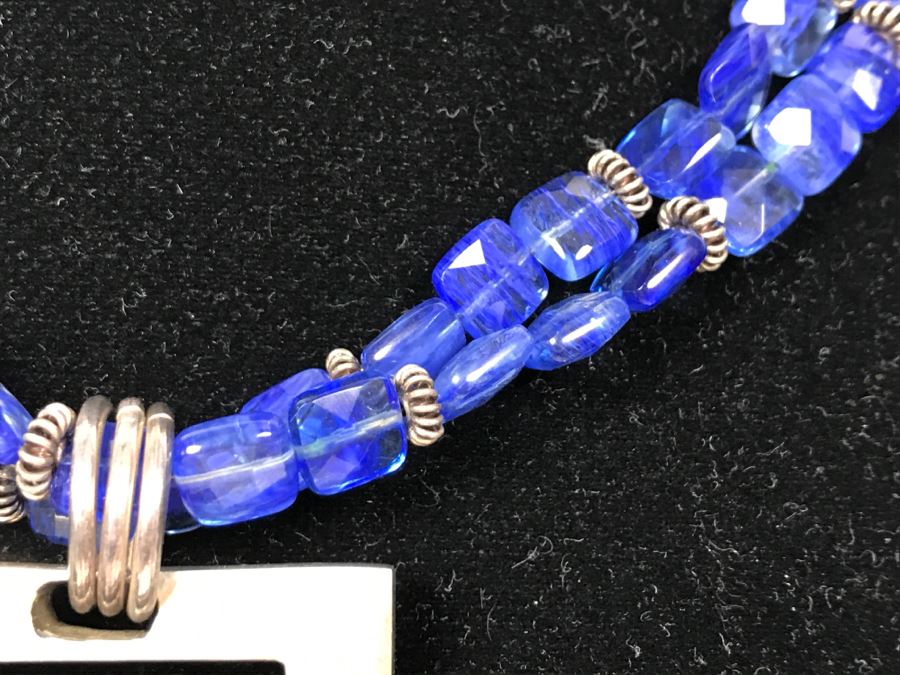 Sterling Silver Pendant Necklace With Sterling Beads 55g [Photo 3]