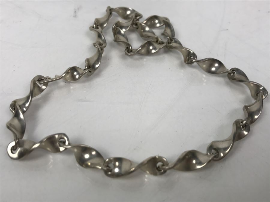 Vintage Sterling Silver Modernist Necklace Mexico GHS TH-21 44g [Photo 5]
