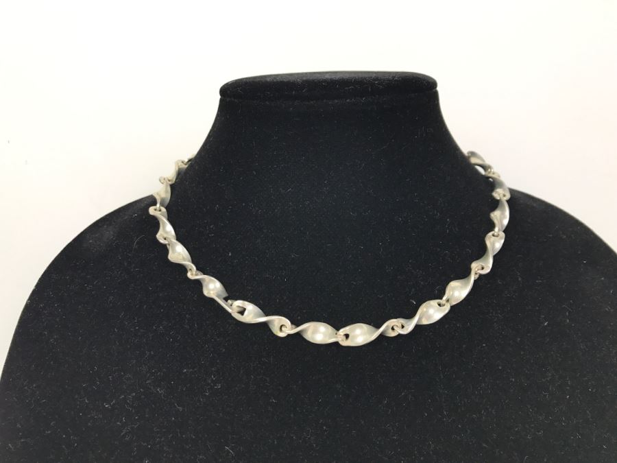 Vintage Sterling Silver Modernist Necklace Mexico GHS TH-21 44g [Photo 2]