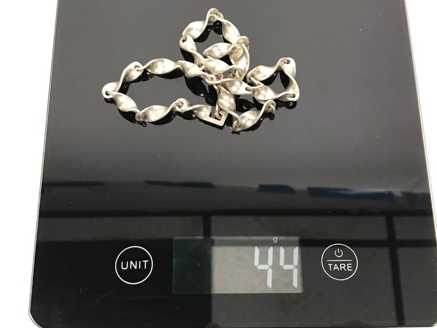 Vintage Sterling Silver Modernist Necklace Mexico GHS TH-21 44g [Photo 8]