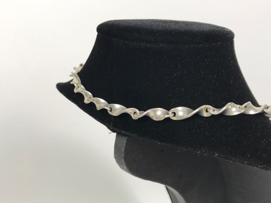 Vintage Sterling Silver Modernist Necklace Mexico GHS TH-21 44g [Photo 4]