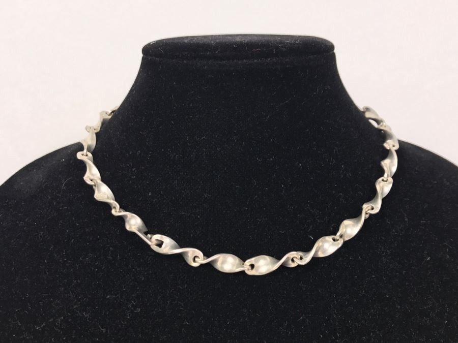 Vintage Sterling Silver Modernist Necklace Mexico GHS TH-21 44g [Photo 1]