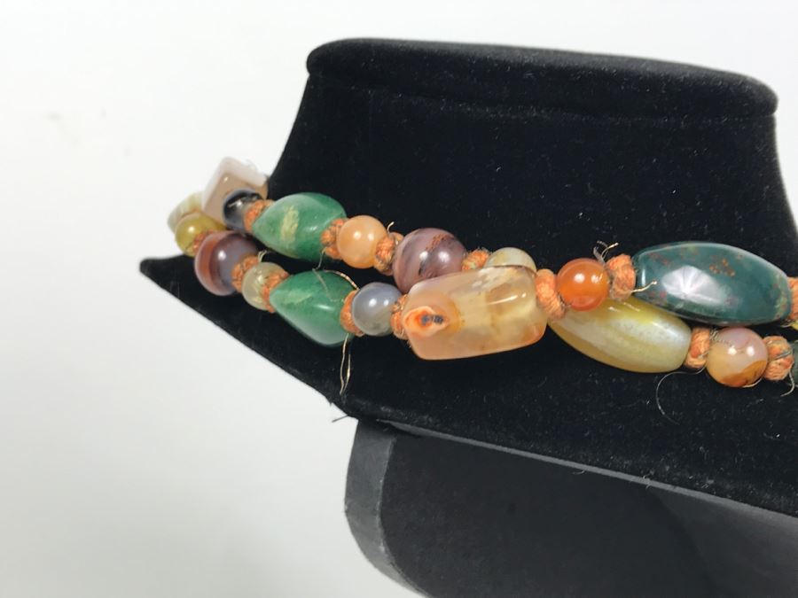 Various Polished Stones Necklace Very Long 219g [Photo 7]