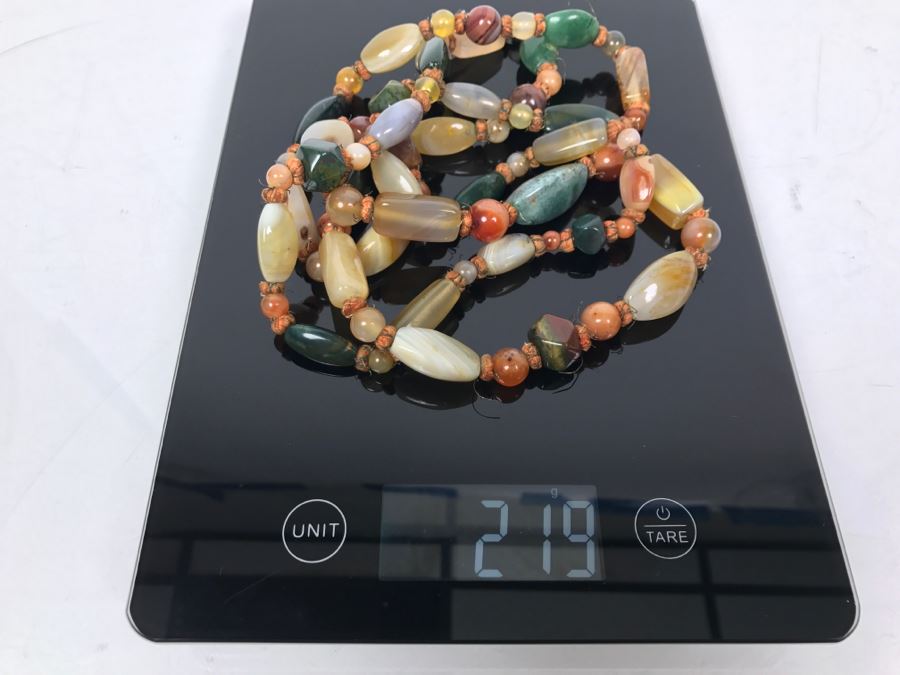 Various Polished Stones Necklace Very Long 219g [Photo 11]