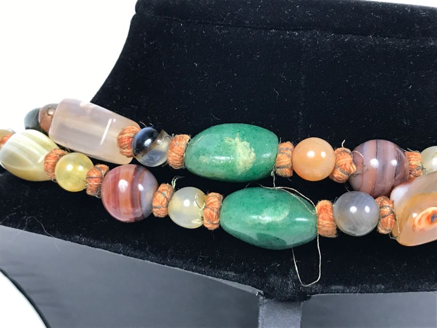 Various Polished Stones Necklace Very Long 219g [Photo 8]