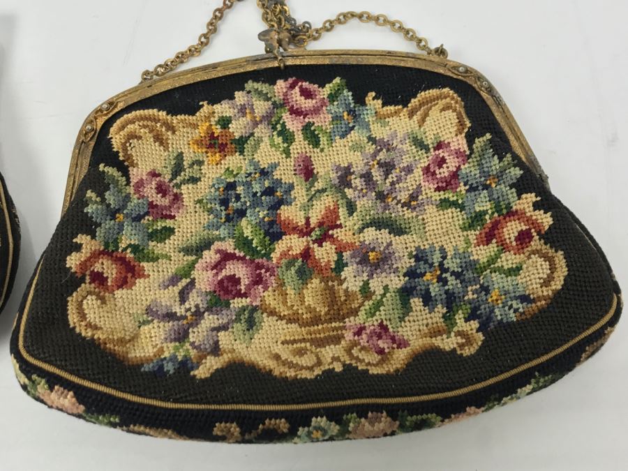 Pair Of Vintage Austrian Needlepoint Handbags [Photo 11]