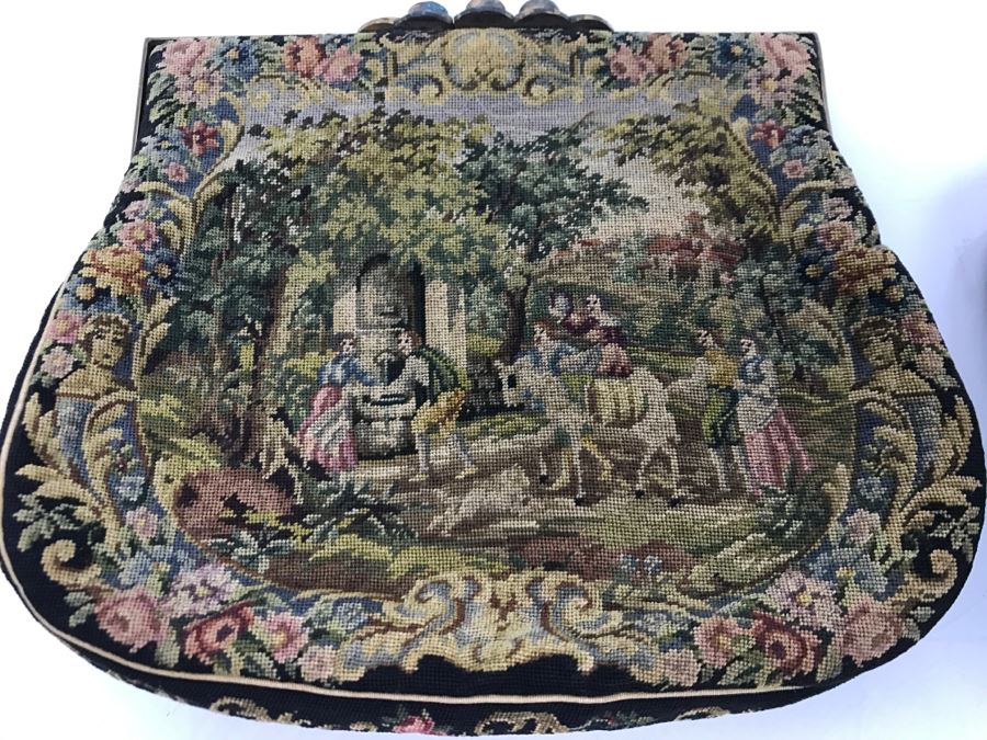 Pair Of Vintage Austrian Needlepoint Handbags [Photo 8]