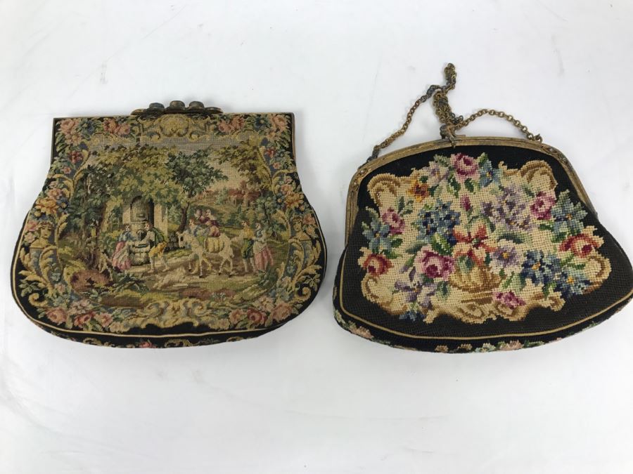 Pair Of Vintage Austrian Needlepoint Handbags [Photo 7]