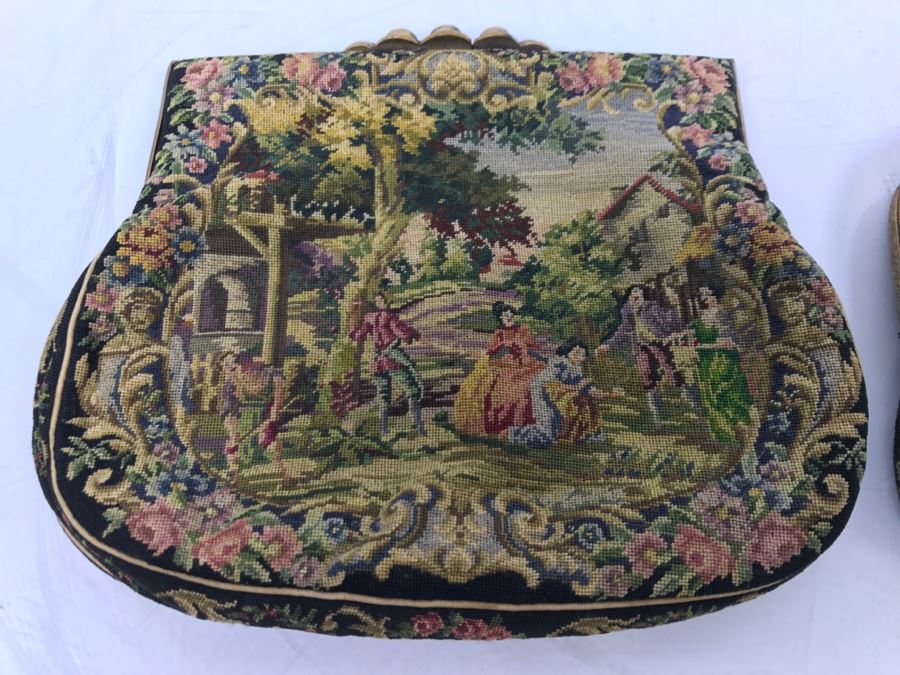 Pair Of Vintage Austrian Needlepoint Handbags [Photo 2]