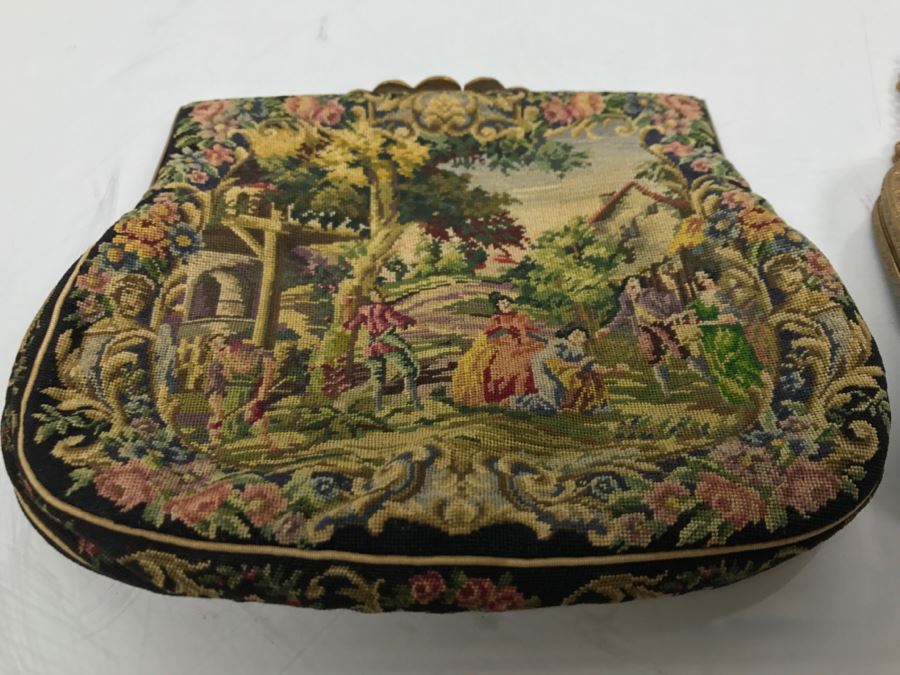 Pair Of Vintage Austrian Needlepoint Handbags [Photo 3]