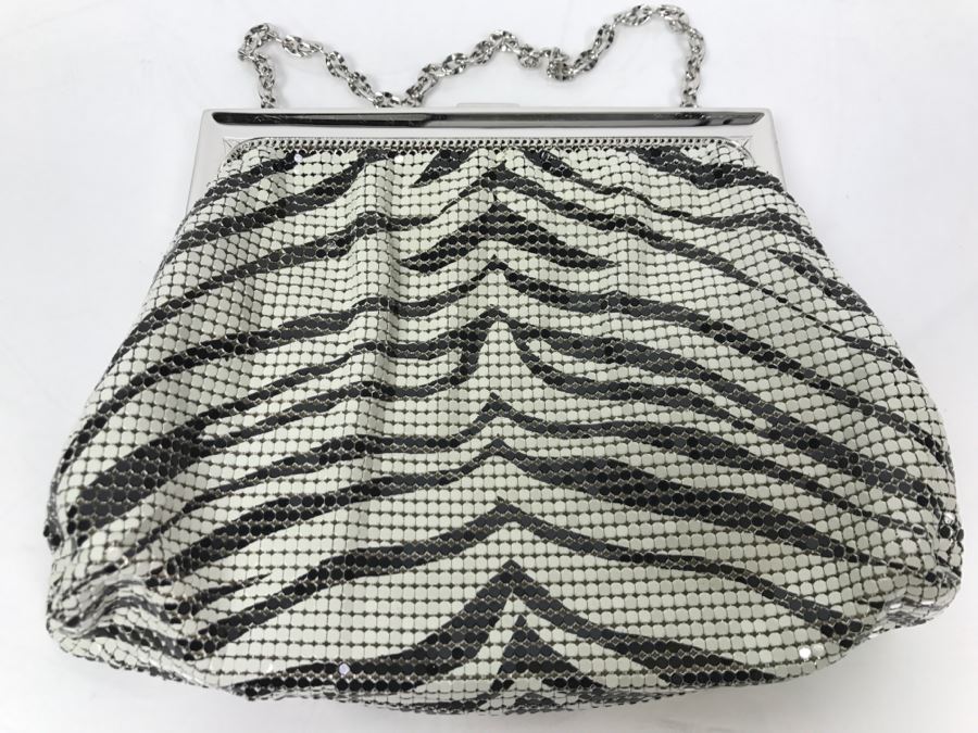Vintage Whiting & Davis Co Zebra Stripe Mesh Purse Like New [Photo 5]
