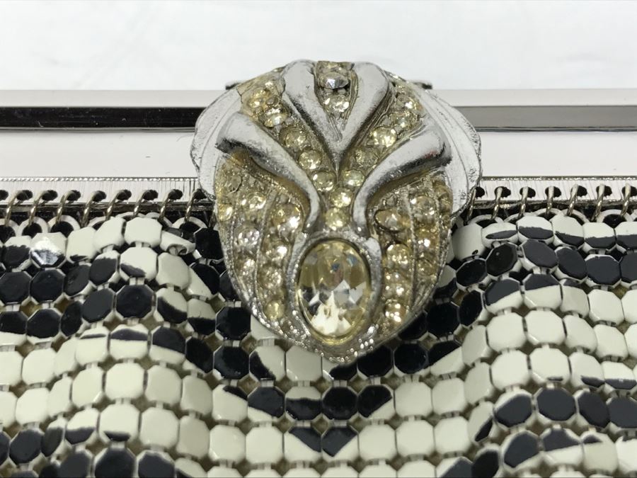 Vintage Whiting & Davis Co Zebra Stripe Mesh Purse Like New [Photo 4]