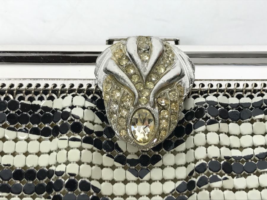 Vintage Whiting & Davis Co Zebra Stripe Mesh Purse Like New [Photo 3]