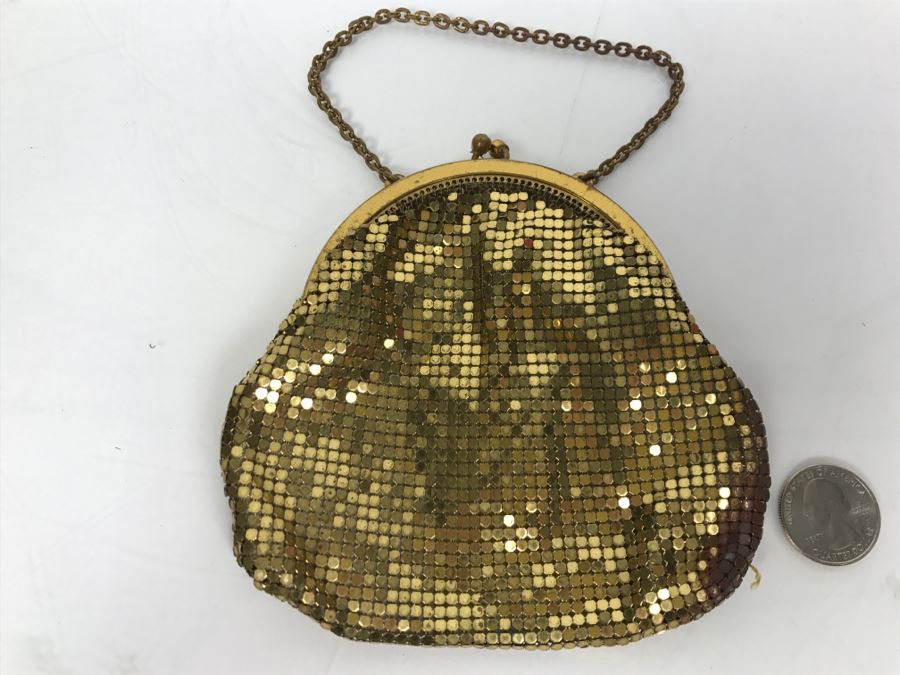 Vintage Whiting & Davis Co Gold Tone Mesh Purse [Photo 2]