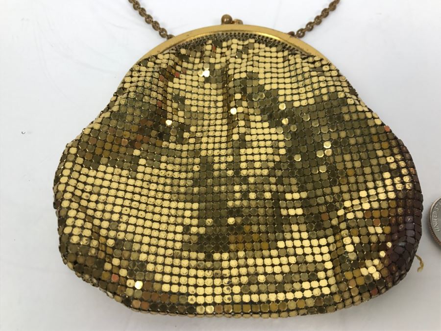 Vintage Whiting & Davis Co Gold Tone Mesh Purse [Photo 3]