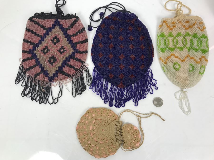 Collection Of Vintage Beaded Purses And Crochet Purse [Photo 2]