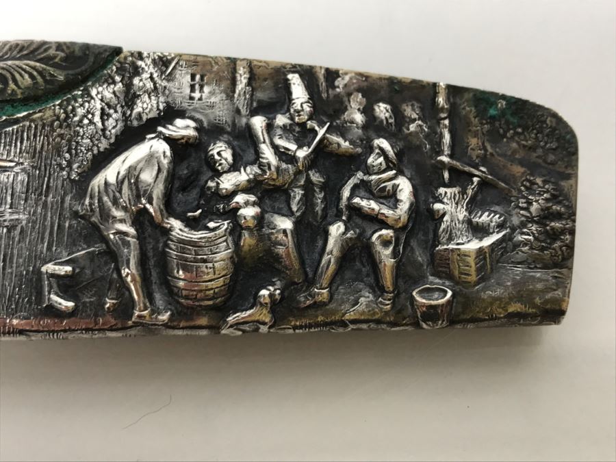 Vintage Dutch Repousse Zilpla 90 Silverplate Comb Case And Comb [Photo 9]