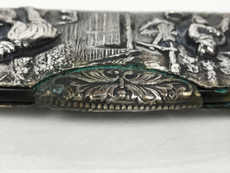 Vintage Dutch Repousse Zilpla 90 Silverplate Comb Case And Comb [Photo 11]