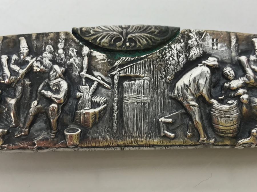 Vintage Dutch Repousse Zilpla 90 Silverplate Comb Case And Comb [Photo 8]