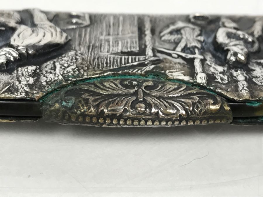 Vintage Dutch Repousse Zilpla 90 Silverplate Comb Case And Comb [Photo 10]