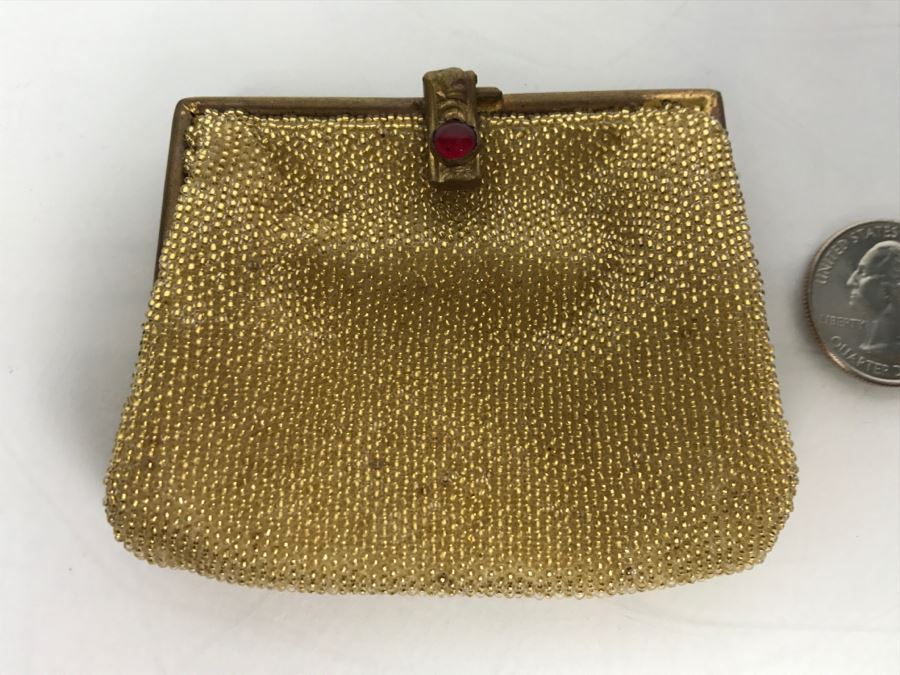 French Gold Tone Beaded Purse