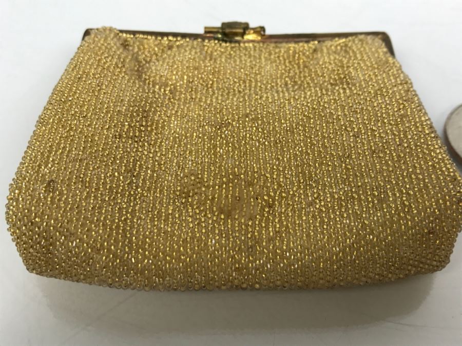 French Gold Tone Beaded Purse [Photo 5]