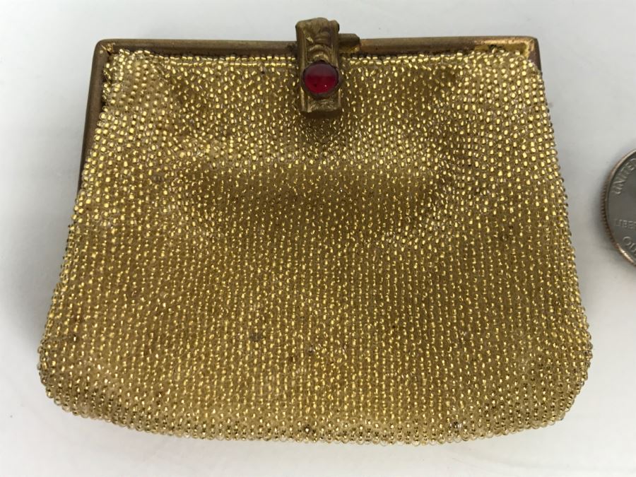 French Gold Tone Beaded Purse [Photo 3]