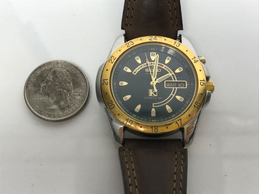 SEIKO Kinetic Sports 50 Mens Watch - May Need New Capacitor [Photo 5]