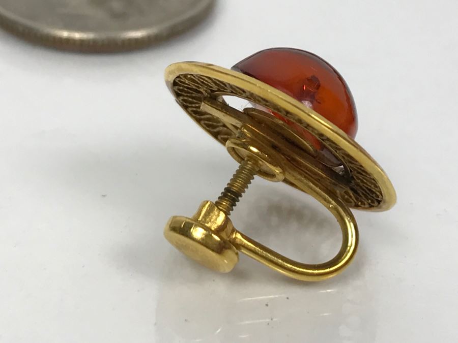 Amber Beads Necklace And Matching Amber Bead Earrings FMV $100 [Photo 7]