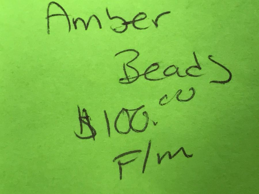 Amber Beads Necklace And Matching Amber Bead Earrings FMV $100 [Photo 10]