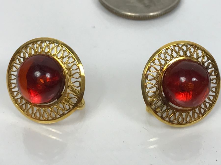 Amber Beads Necklace And Matching Amber Bead Earrings FMV $100 [Photo 5]