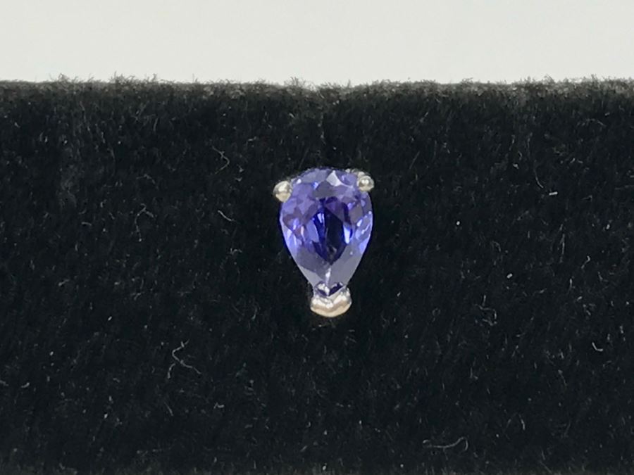 14K White Gold Tanzanite Earrings .8 CTTW 0.8g FMV $150 [Photo 7]